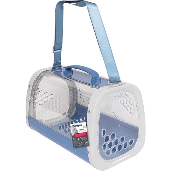 M-Pets 59cm Honey Cat/Kitten Pet Transport Portable Travel Carrier Cage/Bag Blue