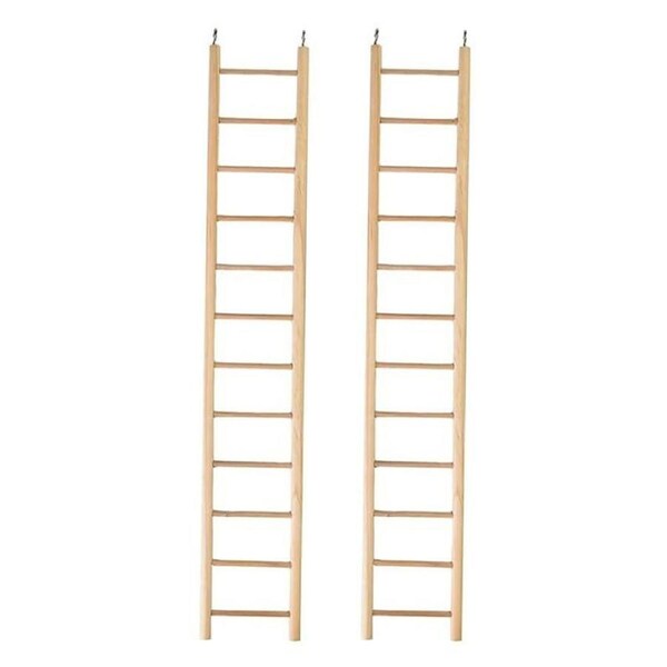 2x Nature Island 57cm Plain Wooden 12 Step Bird Pet Exercise Climb Toy Ladder