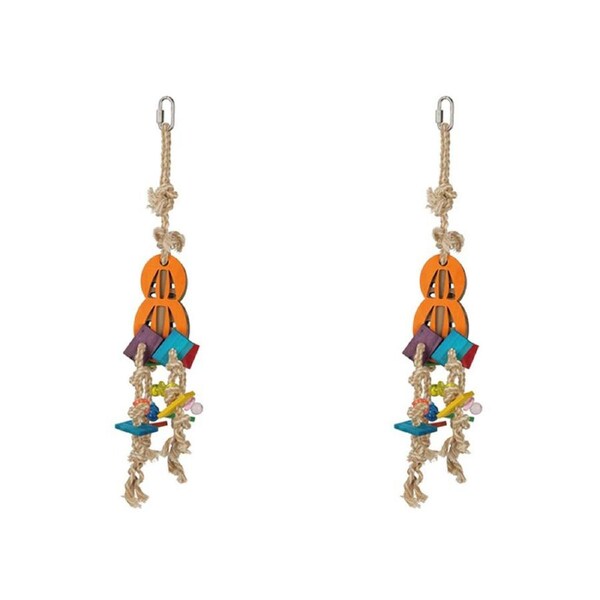 2x Nature Island Wooden Hanging Peanut Sandwich Bird Pet Cage Interactive Toy