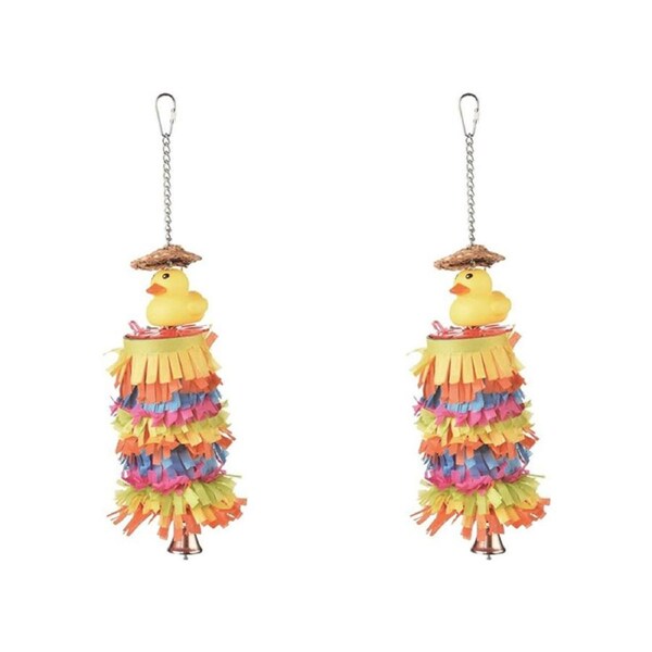 2x Nature Island Hanging Pinata Garland Bird Pet Cage Interactive Fun Toy Large