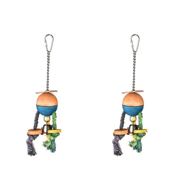 2x Nature Island Hanging Hide Ball Bird Pet Interactive Exercise Cage Chew Toy