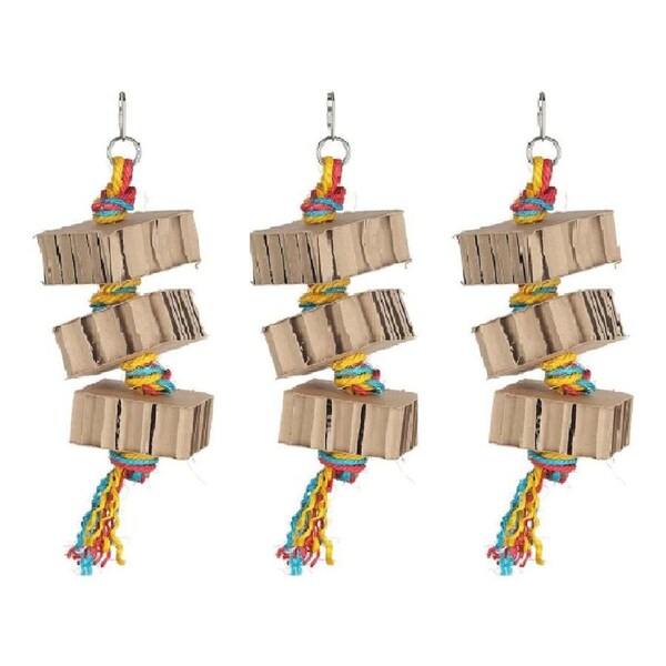3x Nature Island 33cm Hanging Small Blocks n Knots Bird Pet Interactive Cage Toy