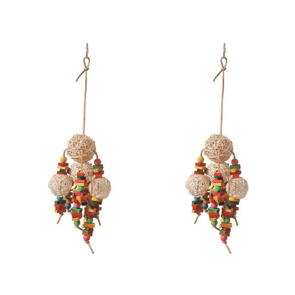 2x Nature Island Hanging Vineyard Heaven Bird Pet Interactive Exercise Cage Toy