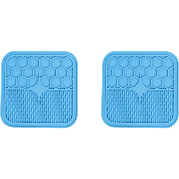 2x M-Pets 21cm Lecca Mat Kitten Dog Pet Rug Comfort Pad Warmer Medium Blue