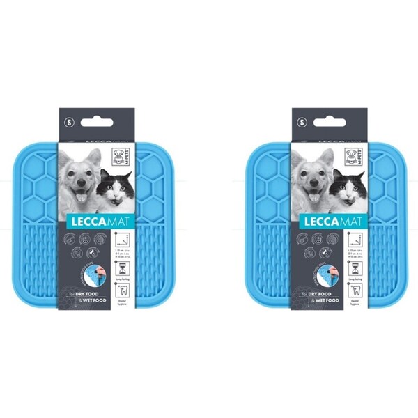 2x M-Pets Lecca 15cm Food Mat Cat/Dog Pet Pad Rug Feeding Pad Small BLU