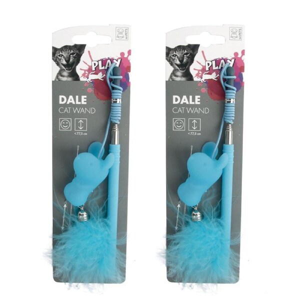 2x M-Pets 77cm Dale Cat/Kitten Pet Wand Interactive Hunting Bonding Fun Toy Rod