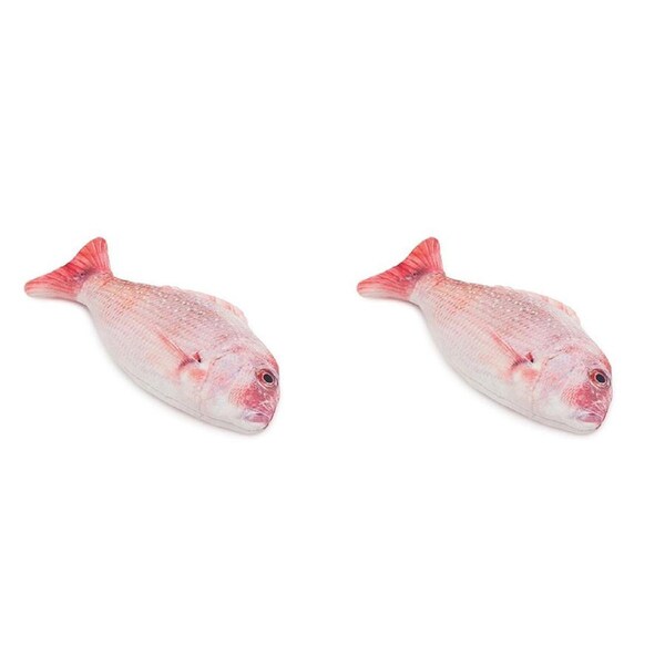 2x Rosewood 100% Natural Catnip Plush Interactive Snapper Teaser Pet Toy Red