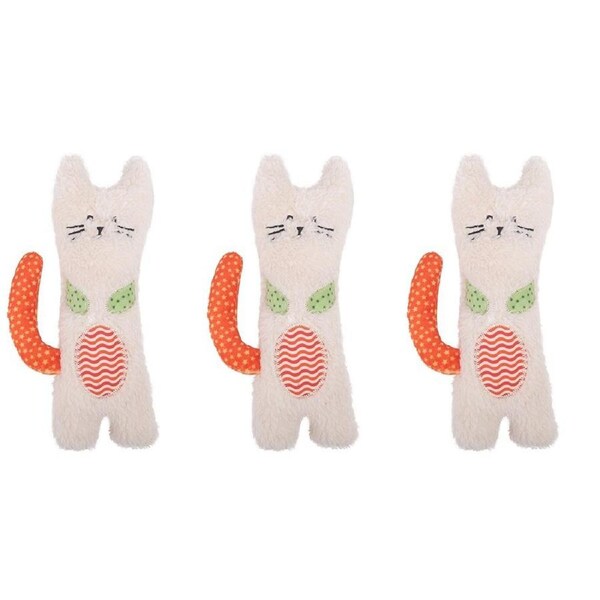 3x Rosewood Little Nippers Catnip Crunch Pet Cat/Kitten Interactive Toy Peach