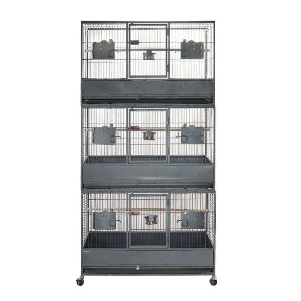 YES4PETS 187cm XL Triple Stackers Breeding Bird Parrot Cage Aviary Cockatoos