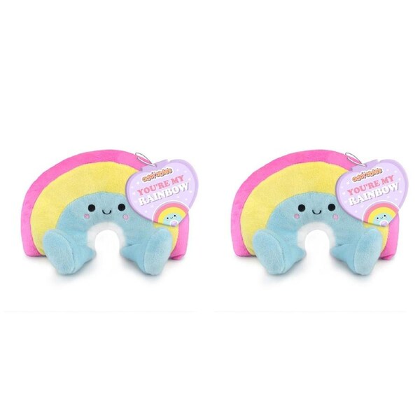 2x Adorables 23cm Rainbow Stuffed Plush Kids/Child Cuddle Hugging Sleep Toy 0m+