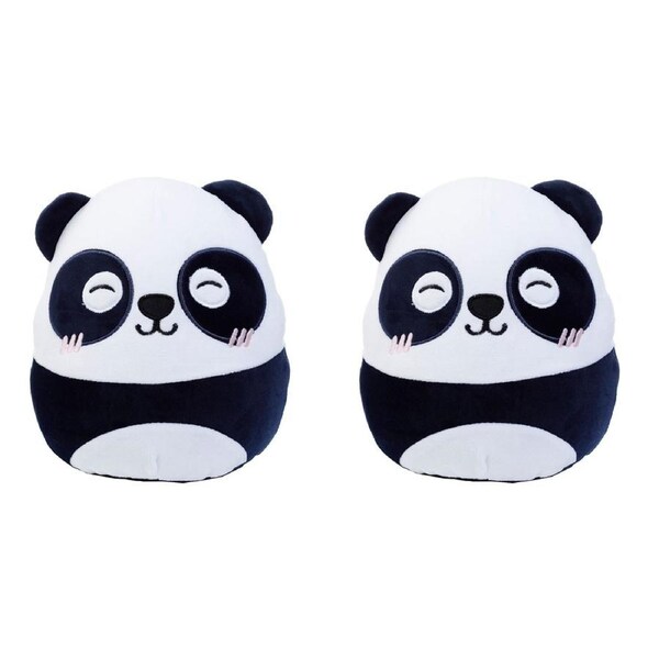 2x Squidglys 24cm Panda Animal Plush Kids/Child Pillow Soft Cuddle Cushion 0m+