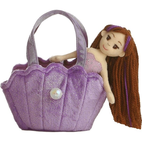 Fancy Pals 20cm Mermaid Brown Doll Stuffed Plush Kids/Child Toy w/ Bag Purple 3+