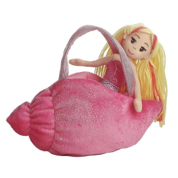 Fancy Pals 20cm Mermaid Blonde Kids/Child Doll Plush Stuffed Toy w/ Bag Pink 0m+
