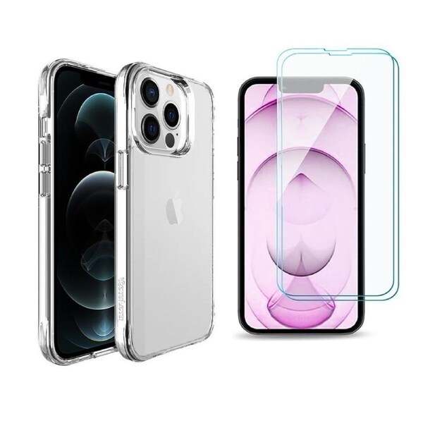 iCoverLover For iPhone 13 Pro Case & [2-Pack] Glass Screen Protectors Clear