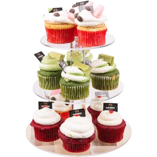 3 Tier Acrylic Round Cupcake Cake Stand Party Birthday Wedding Event