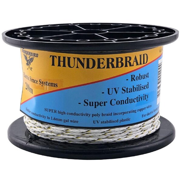 Thunderbird 200m 3.5mm Thunderbraid Electric Fence Wire - EF-47