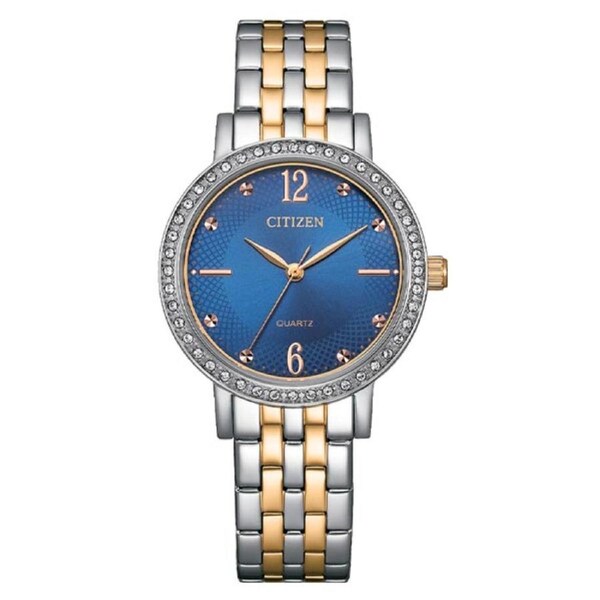 Citizen Blue Dial Stainless Steel Dress Women's Watch (EL3106-59L)