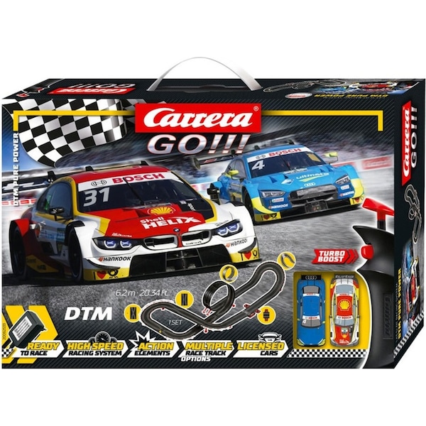 Carrera DTM Pure Power 6.2m 1:43 Track High Speed Slot Car Childrens Toy Set 6y+