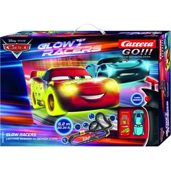 Carrera Disney Cars Glow Racers High speed Slot Car Childrens Toy Play Set 6y+