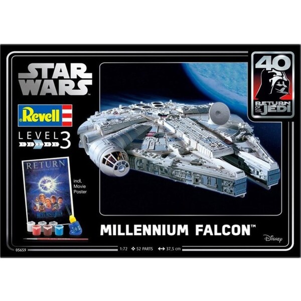 Revell 1:72 Millennium Falcon Gift Set Scale Model Kids Play Toy Gift Set 10y+