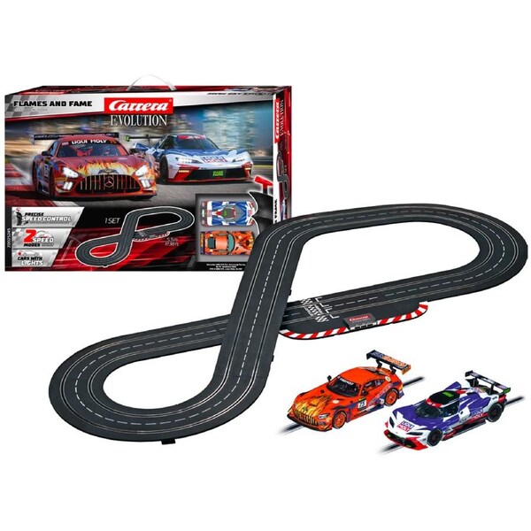 Carrera Flames And Fame Mercedes/KTM Slot Car Track Childrens Toy Set 8y+