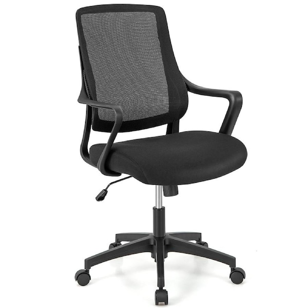 Giantex Ergonomic Mesh Office Chair Height Adjustable Gaming Chair Computer Chair Executive Mid Back Black