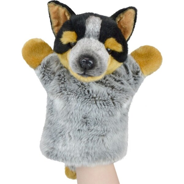Lil Friends 26cm Blue Heeler Animal Hand Puppet Kids/Children Plush Toy Grey 0m+