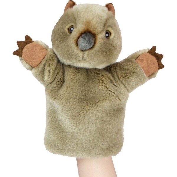 Lil Friends 26cm Wombat Animal Hand Puppet Kids/Children Soft Plush Toy Grey 0m+