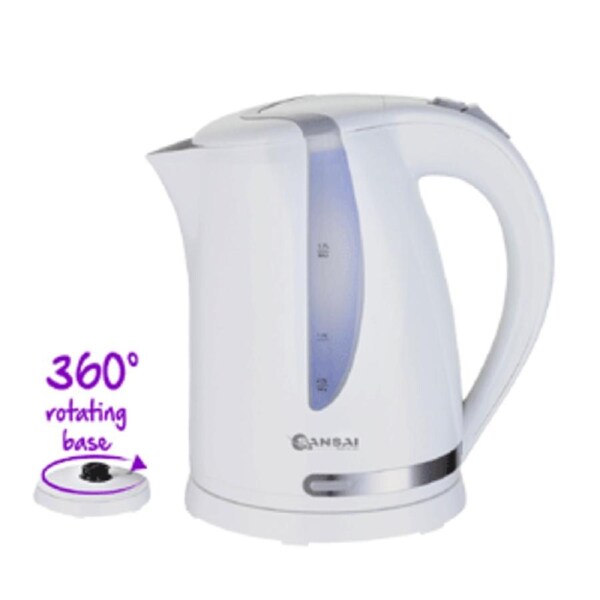 Sansai 1.7L 2200W Electric Cordless Kettle Jug Water Boiler White Auto Shut-Off