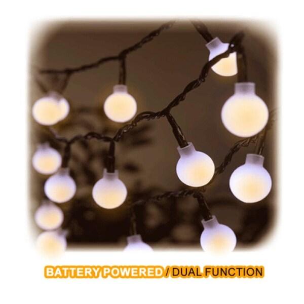 Sansai 50 LED Globe Decorative Battery Powered String Lights Warm White 7.5m