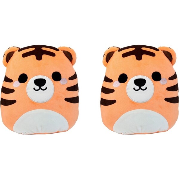 2x Squidglys 24cm Tiger Animal Plush Kids/Child Pillow Soft Cuddle Cushion 0m+