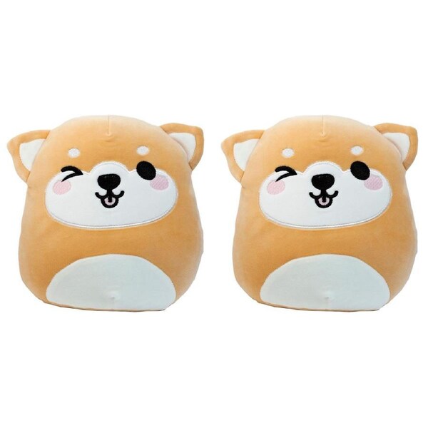 2x Squidglys 24cm Shiba Inu Animal Plush Kids/Children Pillow Cuddle Cushion 0m+
