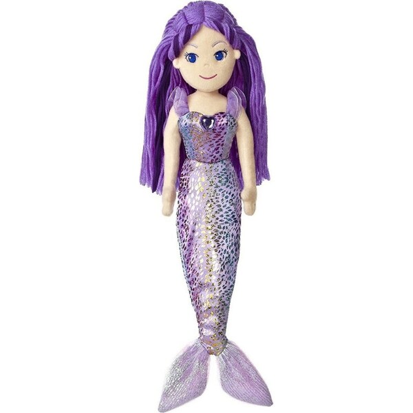Sea Sparkles 45cm Mermaid Sparkly Doll Kids/Children Soft Plush Toy 0m+ Purple