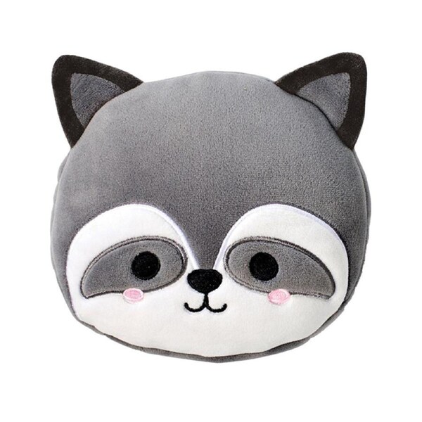 Relaxeazzz 15cm Raccoon Travel Pillow w/ Eye Mask 6y+ Kids Cushion Plush
