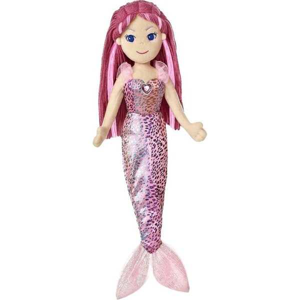 Sea Sparkles 45cm Mermaid Sparkly Doll Kids/Children Soft Plush Toy 0m+ Pink