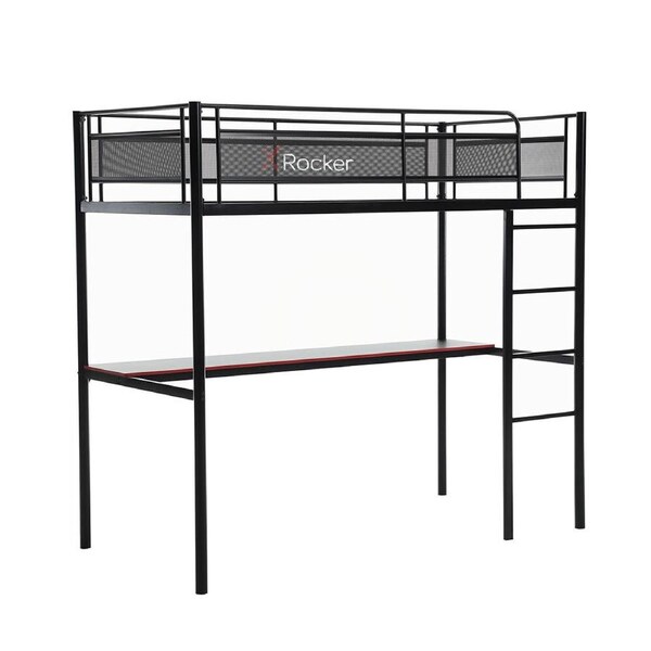 X Rocker HQ High Sleeper TV/Console Gaming Single Bunk Bed Frame w/Built In Desk