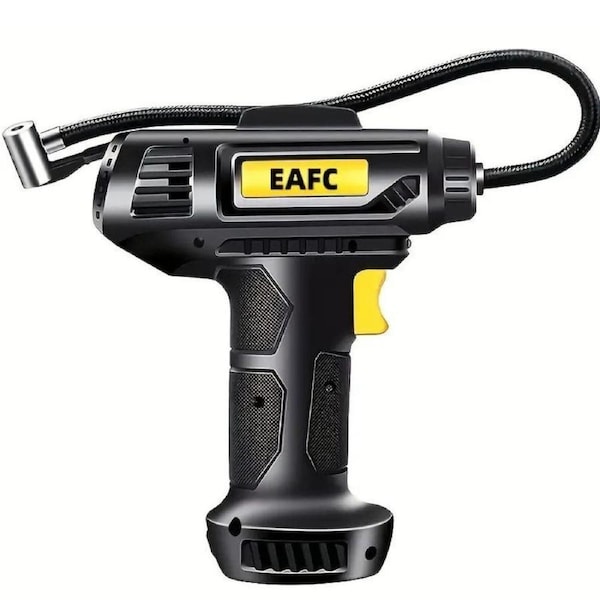 120W Portable Car Air Compressor - Cordless Car Air Compressor - Portable Digital Rechargeable Tyre Inflator Pump - Wireless & Wired Handheld Pump With LED Light
