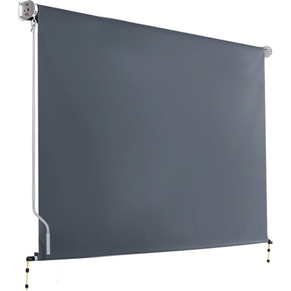 Outdoor Blind Window Roll Down Canopy Privacy Screen Grey - 3x2.5m