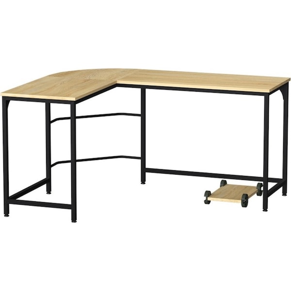 Corner Computer Desk L-Shaped Student Home Office Study Table Oak