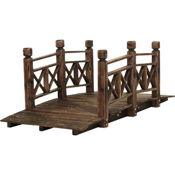 Wooden Rustic Bridge Outdoor Yard Garden Decor