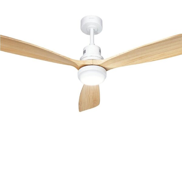 52'' Ceiling Fan LED Light Remote Control Wooden Blades Timer Fans