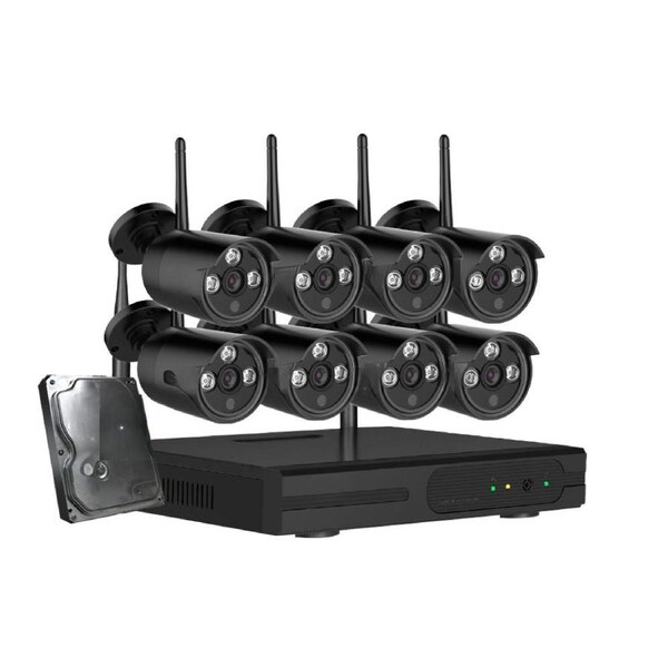 Wireless CCTV Home Security Camera System WIFI Outdoor 8CH 3MP NVR 4TB
