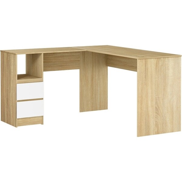 Corner Computer Desk Office Study Desks Table Drawers L-Shape Workstation