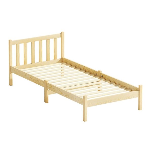 Bed Frame Wooden Single Size Pine Timber Mattress Base OAK