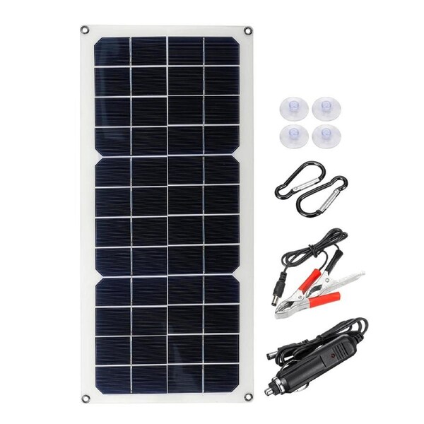 16V 10W 1.2A Monocrystalline Flexible Solar Panel Kit USB Rear Junction Box Set