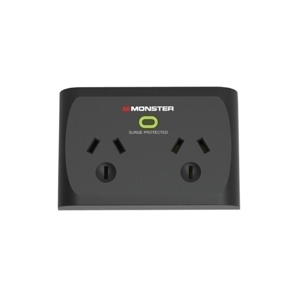 Monster Dual Socket Surge Protector - Black