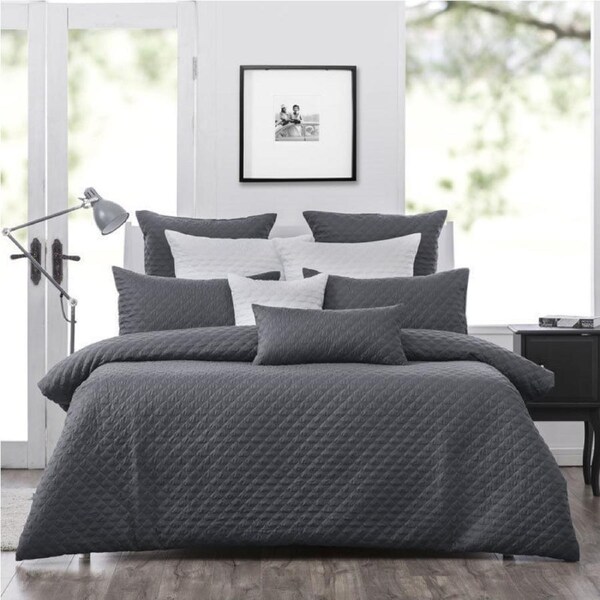 Bianca Heston Quilt Cover Set Slate Queen