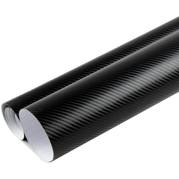 50cm x1.51M 4D Gloss Black Carbon Fibre Fiber Vinyl Car Wrap Air Release Film