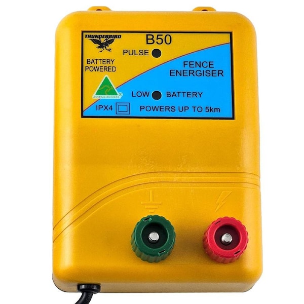 Thunderbird 5km 12V Battery Electric Fence Energiser - B-50