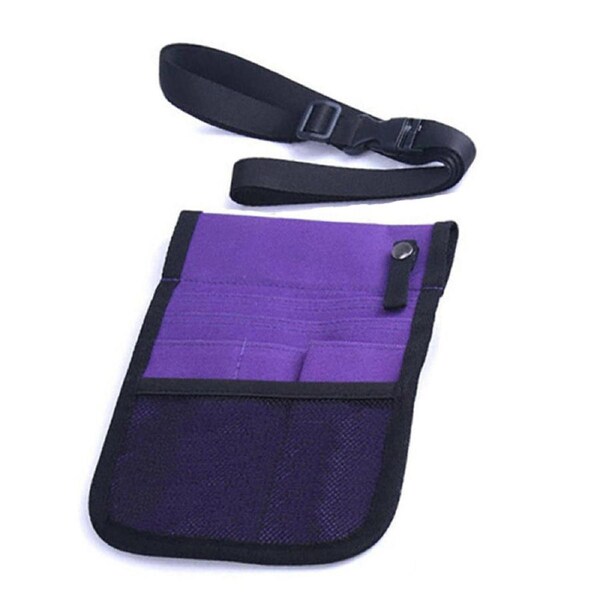 Nurse Pouch Extra Pocket Quick Pick Vet Agecare Bag with Belt Strap FREE Keyring PURPLE